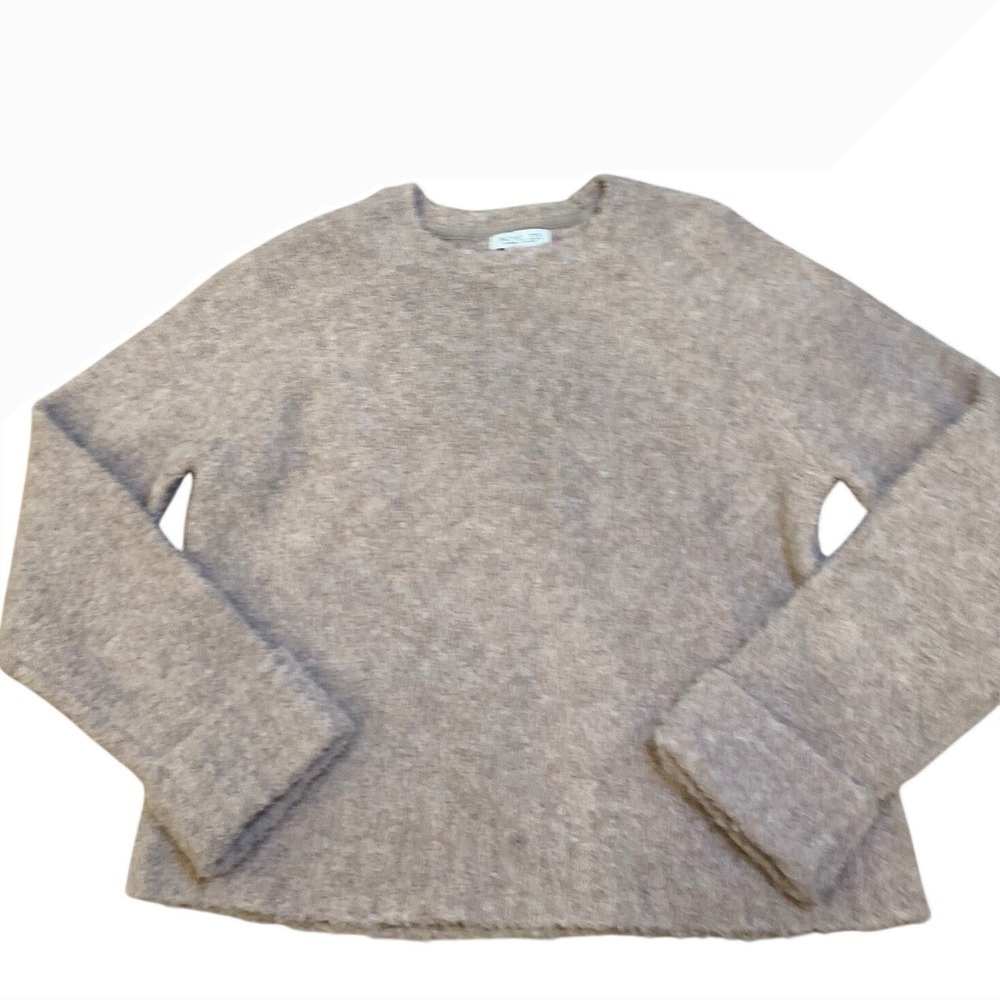 Rachel Zoe XL Tan Boucle Knit Cozy Chic Oversized Sweater Womens